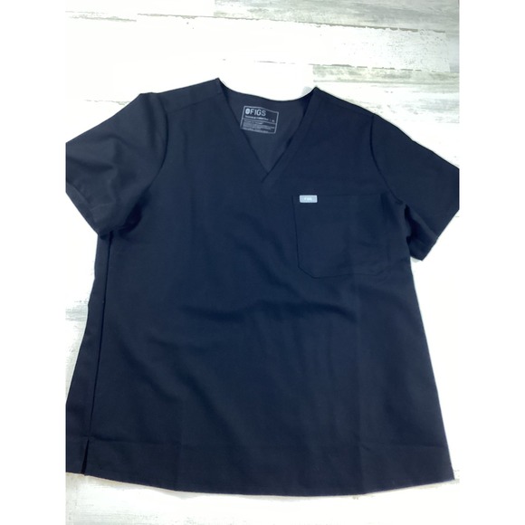 Figs Tops - FIGS Technical Collection Catarina Scrub Top Black Womens XL Healthcare Hospital